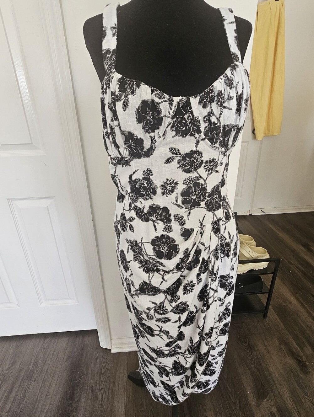 LOFT Garden Pleated Bustier Midi Dress